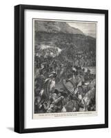 Rorke's Drift 4000 Zulus Attack the Outpost Defended by Chard and Bromhead with Only 139 Men-W.h. Overend-Framed Art Print