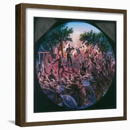 Rorke's Drift Soldiers and Natives Fighting-null-Framed Art Print