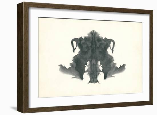 Rorschach Test in Black-null-Framed Art Print