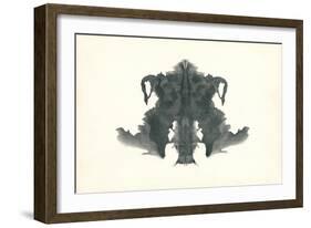 Rorschach Test in Black-null-Framed Art Print