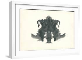 Rorschach Test in Black-null-Framed Art Print