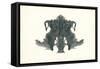 Rorschach Test in Black-null-Framed Stretched Canvas