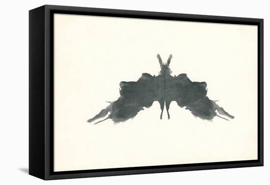 Rorschach Test in Black-null-Framed Stretched Canvas