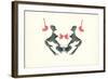 Rorschach Test in Red and Black-null-Framed Art Print