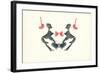 Rorschach Test in Red and Black-null-Framed Art Print