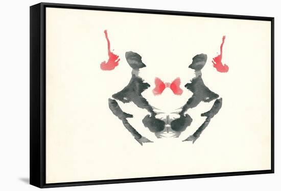 Rorschach Test in Red and Black-null-Framed Stretched Canvas