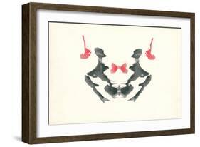 Rorschach Test in Red and Black-null-Framed Art Print