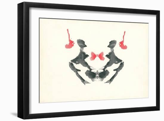 Rorschach Test in Red and Black-null-Framed Art Print