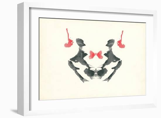 Rorschach Test in Red and Black-null-Framed Art Print