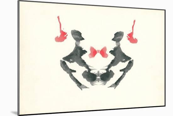 Rorschach Test in Red and Black-null-Mounted Art Print