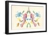 Rorschach Test in Red, Blue, Green and Gray-null-Framed Art Print