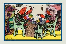 Having Cake Mr. Caterpillar Crab and Dame Crabby-Rosa C. Petherick-Art Print