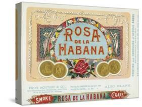 Rosa de la Habana Brand Cigar Box Label-Lantern Press-Stretched Canvas