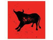 Pamplona Bull V-Rosa Mesa-Art Print