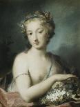 Portrait of a Lady, Bust Length in an Ermine-Trimmed Robe with Fleur-De-Lys, Diamond Clasp and…-Rosalba Giovanna Carriera-Giclee Print