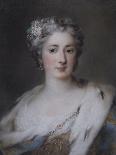Portrait of a Lady, Bust Length in an Ermine-Trimmed Robe with Fleur-De-Lys, Diamond Clasp and…-Rosalba Giovanna Carriera-Giclee Print