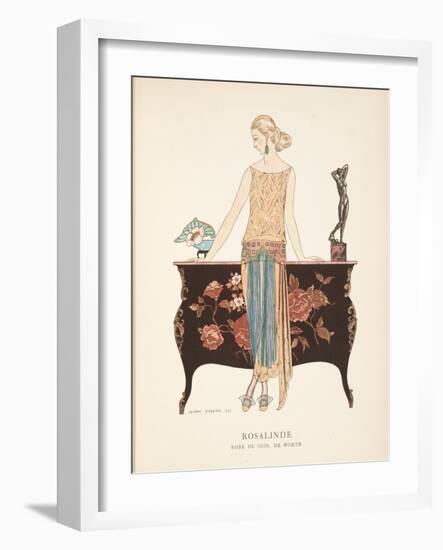 Rosalinde, from a Collection of Fashion Plates, 1922 (Pochoir Print)-Georges Barbier-Framed Giclee Print