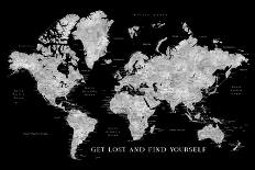 Baibah World Map with Cities, Get Lost-Rosana Laiz Blursbyai-Photographic Print