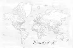 Baibah World Map with Cities, Get Lost-Rosana Laiz Blursbyai-Photographic Print