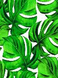 Seamless Monstera Leaves Pattern. Tropical Palm Leaves in Allover Composition. Design for Fashion O-rosapompelmo-Art Print