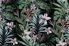 Vector Tropical Pattern with Exotic Leaves-rosapompelmo-Art Print