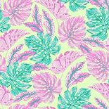 Vector Tropical Pattern with Exotic Leaves-rosapompelmo-Art Print