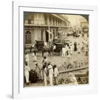 Rosario Road and Binondo Church, Manila, Philippines-Underwood & Underwood-Framed Photographic Print