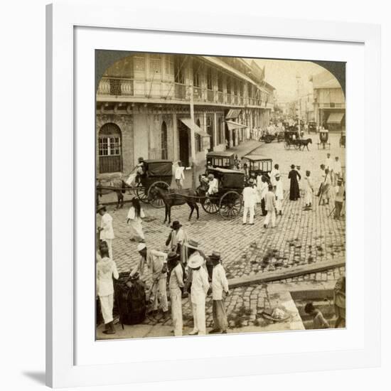 Rosario Road and Binondo Church, Manila, Philippines-Underwood & Underwood-Framed Photographic Print