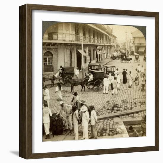 Rosario Road and Binondo Church, Manila, Philippines-Underwood & Underwood-Framed Photographic Print