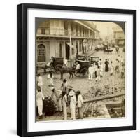 Rosario Road and Binondo Church, Manila, Philippines-Underwood & Underwood-Framed Photographic Print