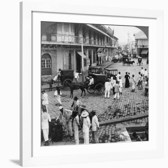 Rosario Street and Binondo Church as Seen from Pasig River, Manila, Philippines, 1899-Underwood & Underwood-Framed Photographic Print