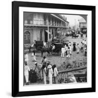 Rosario Street and Binondo Church as Seen from Pasig River, Manila, Philippines, 1899-Underwood & Underwood-Framed Photographic Print