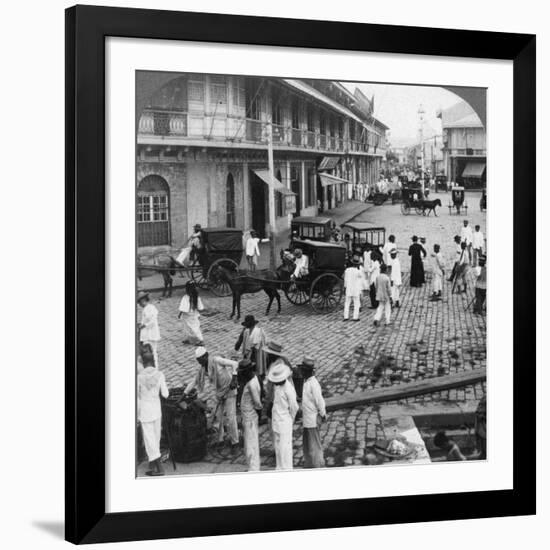 Rosario Street and Binondo Church as Seen from Pasig River, Manila, Philippines, 1899-Underwood & Underwood-Framed Photographic Print