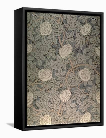 "Rose-90" Wallpaper Design-William Morris-Framed Stretched Canvas