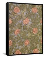 "Rose - 93" Wallpaper Design-William Morris-Framed Stretched Canvas