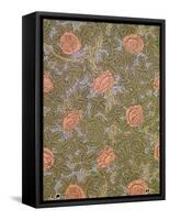 "Rose - 93" Wallpaper Design-William Morris-Framed Stretched Canvas