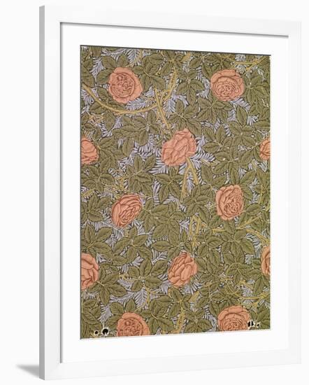 "Rose - 93" Wallpaper Design-William Morris-Framed Giclee Print