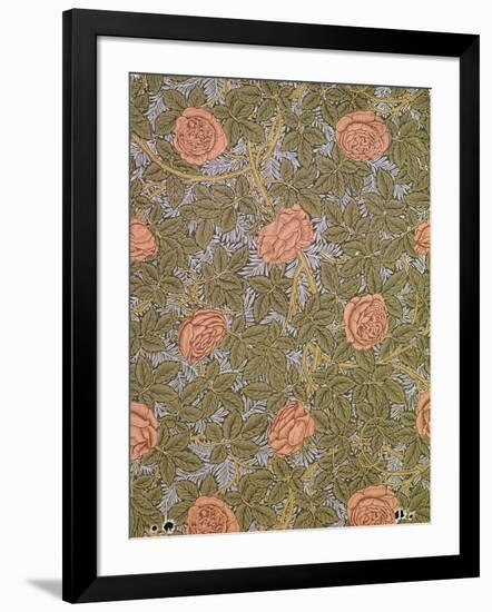 "Rose - 93" Wallpaper Design-William Morris-Framed Giclee Print