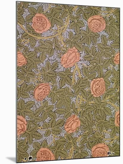 "Rose - 93" Wallpaper Design-William Morris-Mounted Giclee Print