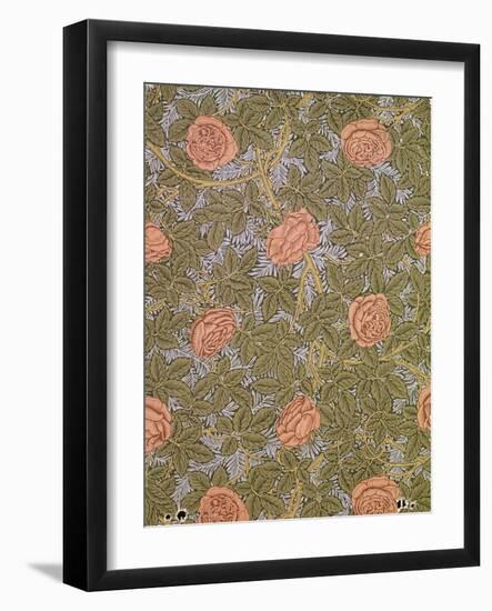 "Rose - 93" Wallpaper Design-William Morris-Framed Giclee Print