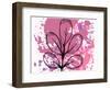 Rose Abstract Brush Splash Leaves-Irena Orlov-Framed Premium Giclee Print