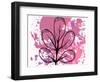 Rose Abstract Brush Splash Leaves-Irena Orlov-Framed Premium Giclee Print