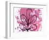 Rose Abstract Brush Splash Leaves-Irena Orlov-Framed Premium Giclee Print