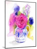 Rose and Cornflowers in Pitcher, 2017-John Keeling-Mounted Giclee Print