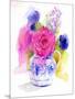 Rose and Cornflowers in Pitcher, 2017-John Keeling-Mounted Giclee Print