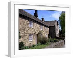 Rose and Plague Cottages, Eyam, Derbyshire, England, United Kingdom-Pearl Bucknall-Framed Photographic Print