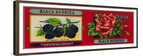 Rose Blackberry Label - San Francisco, CA-Lantern Press-Framed Premium Giclee Print