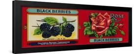 Rose Blackberry Label - San Francisco, CA-Lantern Press-Framed Art Print