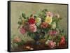 Rose Bowl Filled with Roses-Albert Williams-Framed Stretched Canvas