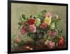 Rose Bowl Filled with Roses-Albert Williams-Framed Giclee Print